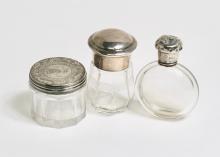 STERLING TOPPED PERFUME BOTTLES