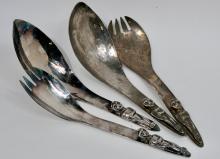 SILVERPLATED HAIDA STYLE SERVING PIECES