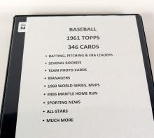 BINDER OF 1961 TOPPS BASEBALL CARDS