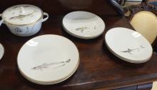 HUTSCHENREUTHER PORCELAIN FISH SERVICE