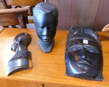 AFRICAN BUSTS, MASKS AND CARVING