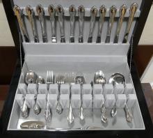 CUTLERY CABINET WITH CONTENTS