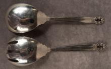 GEORG JENSEN STERLING SALAD SERVERS