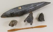 INUIT SOAPSTONE "KAYAKER" CARVING