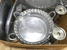 BOX LOT OF MEXICAN PEWTER