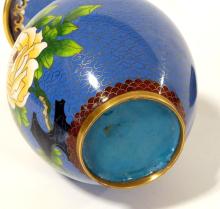 CLOISONNE VASE ON STAND