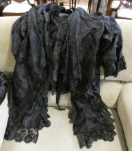 BOX OF VICTORIAN MOURNING CLOTHING