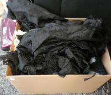 BOX OF VICTORIAN MOURNING CLOTHING