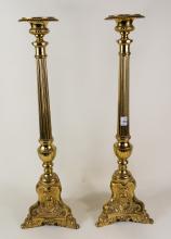 PAIR OF RELIGIOUS CANDLESTICKS