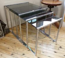 MCM CHROME NESTING TABLES