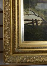 LARGE ANTIQUE EUROPEAN OIL PAINTING