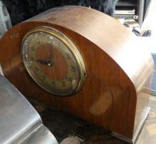 TWO MANTEL CLOCKS AND TWO CAMERAS