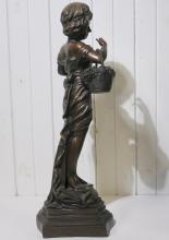 BRONZE "GIRL WITH FLOWERS"