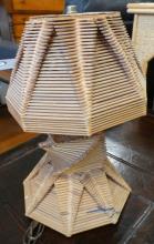 VINTAGE SLED AND POPSICLE STICK LAMP