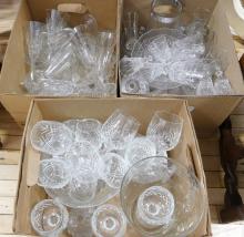 THREE BOXES OF CRYSTAL AND GLASS