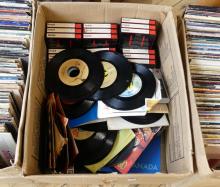 FOUR BOXES OF RECORDS, ETC.