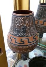 FIVE POTTERY VASES AND MUG