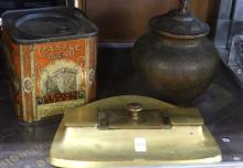 TIN, INKWELL AND JAR