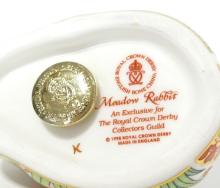 ROYAL CROWN DERBY "MEADOW RABBIT" PAPERWEIGHT