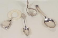 FOUR STERLING BABY UTENSILS