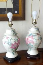 PAIR OF "GINGER JAR" TABLE LAMPS