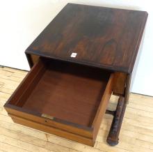 DROP-LEAF ROSEWOOD WELL WORK TABLE