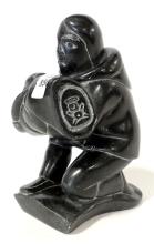 INUIT SOAPSTONE "WALRUS HUNTER" CARVING