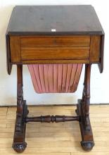 DROP-LEAF ROSEWOOD WELL WORK TABLE