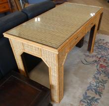 WICKER AND BAMBOO DESK