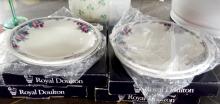BELLEEK VASE AND DOULTON PLATES