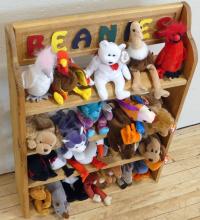 BEANIE BABIES AND SHELF