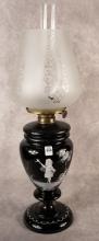 BLACK AMETHYST GLASS OIL LAMP