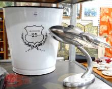 STEALTH BOMBER SCULPTURE AND WASTEBASKET