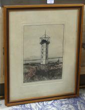 TWO FRAMED ETCHINGS