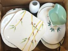 TWO BOX LOTS OF MCM POTTERY DISHES