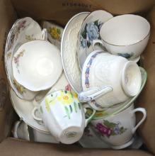 TWO BOX LOTS OF CUPS AND SAUCERS