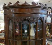 VINTAGE BOW-FRONT CORNER CABINET