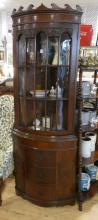 VINTAGE BOW-FRONT CORNER CABINET