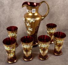 BOHEMIAN GLASS BEVERAGE SET