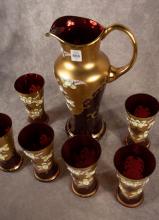 BOHEMIAN GLASS BEVERAGE SET