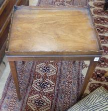 TWO FOOTSTOOLS & TABLE