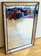 BEVELED PANEL GLASS WALL MIRROR