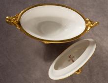 DERBY OVAL FOOTED BOWL WITH LID