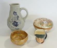 TWO JUGS, BOWL AND TRINKET BOX