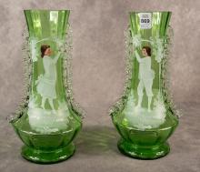 PAIR OF MARY GREGORY VASES