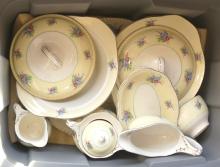 TWO BINS OF WOOD'S "IVORY WARE" DINNERWARE