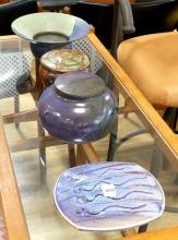 FOUR PIECES OF ART POTTERY