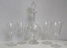 CRYSTAL DECANTER AND GLASSES