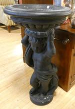 FIGURAL CEMENT BIRDBATH