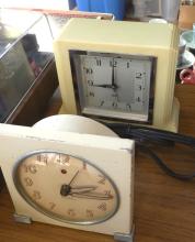 FIVE VINTAGE ELECTRIC ALARM CLOCKS